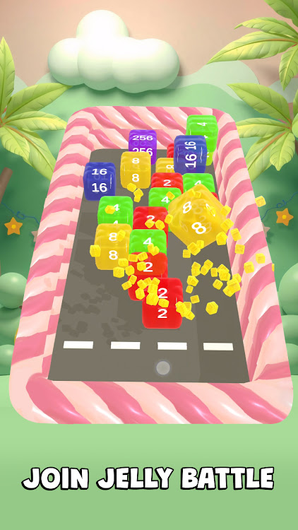 #2. Jelly Chain 2048 Cube Merge (Android) By: XGame Global