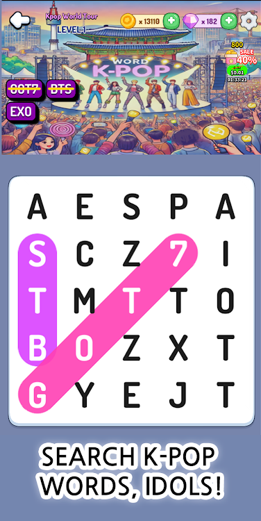 #2. Word Kpop Search (Android) By: BORNSTAR SOFT