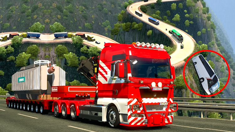 #6. Truck Simulator :Euro 3D Truck (Android) By: Redstone Creatives