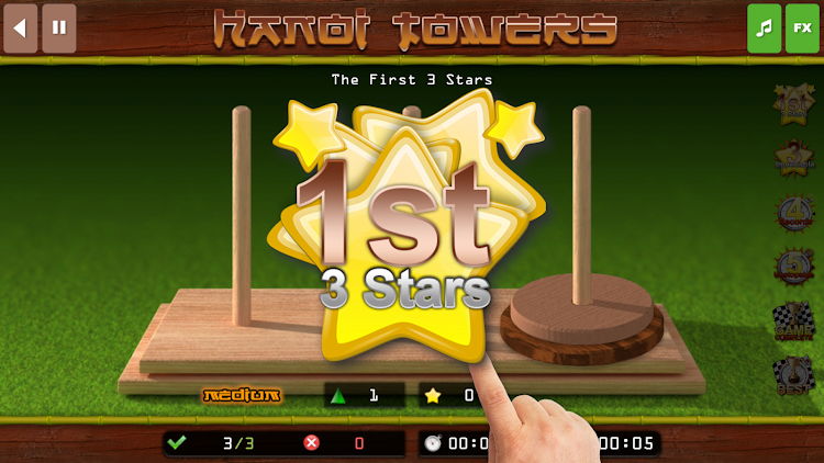 #2. The Hanoi Towers Lite (Android) By: 3DLogical®