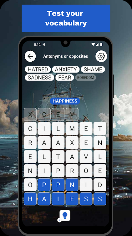 #3. AltWords - Dynamic Word Search (Android) By: Martini Moments Studio