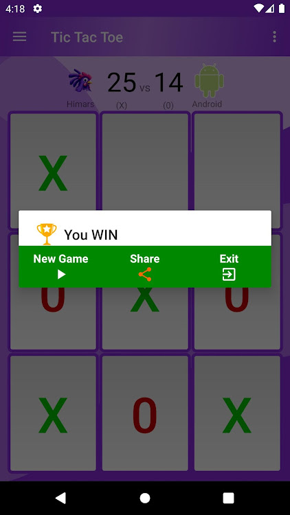 #5. Tic Tac Toe (Android) By: Sérgio Moreira