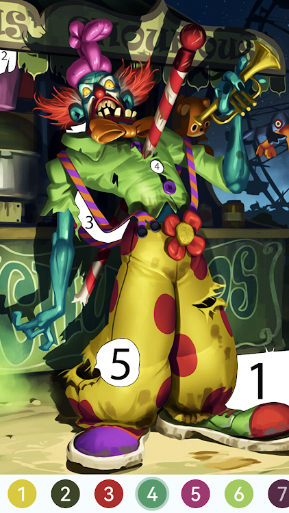 #2. Zombie Paint by Number (Android) By: Tap Coloring Mobile