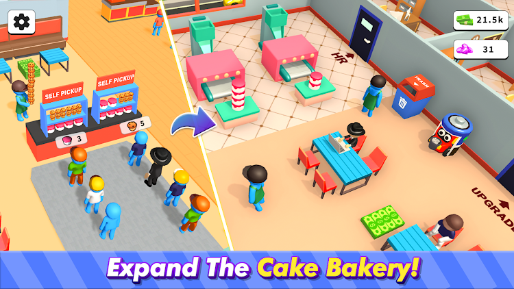 #7. Cake Ready: Idle Bakery Tycoon (Android) By: Fun Drive Games