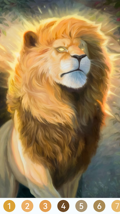 #2. Lion Paint by Number Game (Android) By: Tap Coloring Mobile