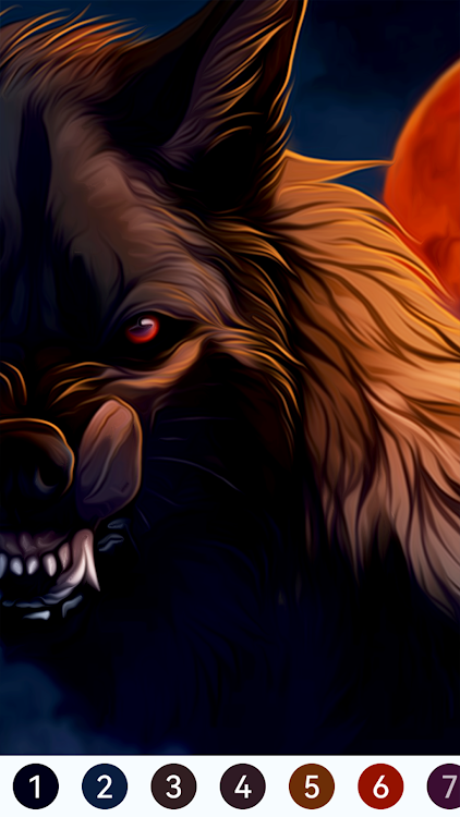 #3. Werewolf Paint by Number (Android) By: Tap Coloring Mobile