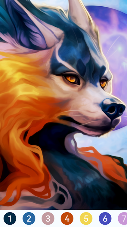 #4. Werewolf Paint by Number (Android) By: Tap Coloring Mobile