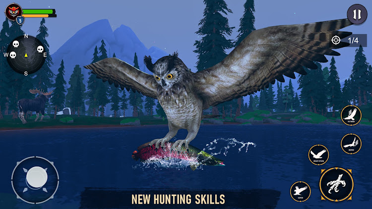 #2. Wild Owl : Bird Simulator Game (Android) By: Tap 2 Simulate - Wild Animals Simulators