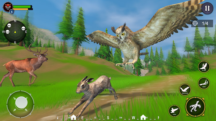 #4. Wild Owl : Bird Simulator Game (Android) By: Tap 2 Simulate - Wild Animals Simulators