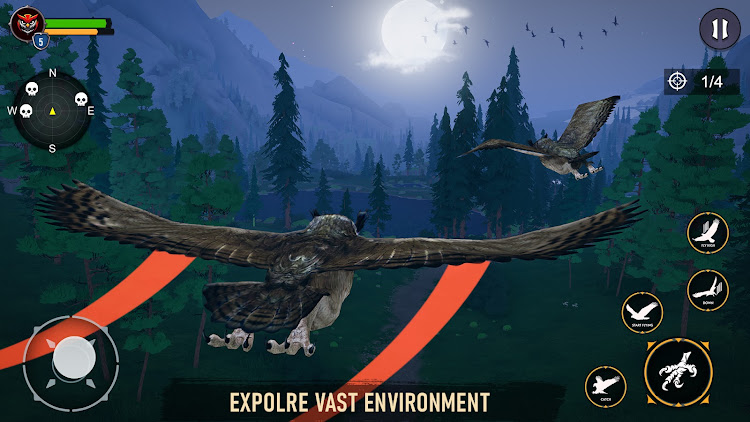 #5. Wild Owl : Bird Simulator Game (Android) By: Tap 2 Simulate - Wild Animals Simulators