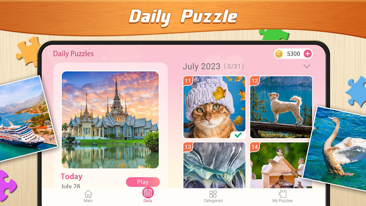 #7. Daily Jigsaw Puzzles (Android) By: Big Cake Apps