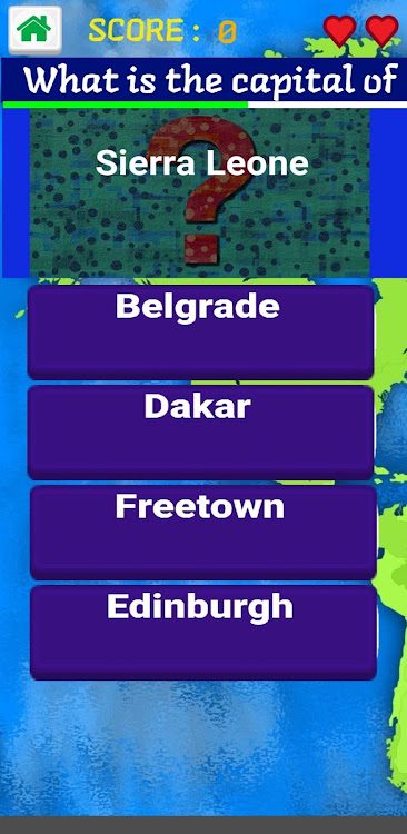 #2. History of World Capitals Quiz (Android) By: ChanduGames