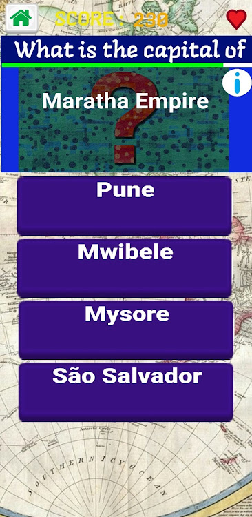 #7. History of World Capitals Quiz (Android) By: ChanduGames