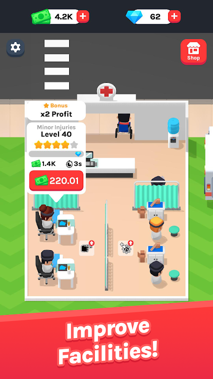 #4. Health City - Hospital Tycoon (Android) By: Mousetap Games