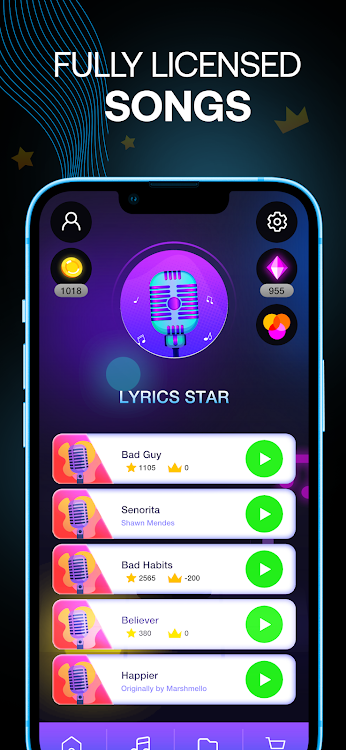 #4. Lyrics Star・Song Lyrics Tiles (Android) By: Escaped Pixels Ltd