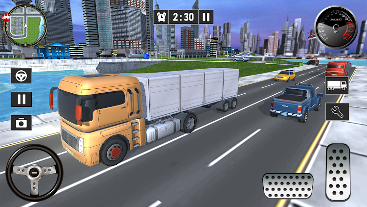 #6. Universal Euro Truck Simulator (Android) By: AJ Games 3D