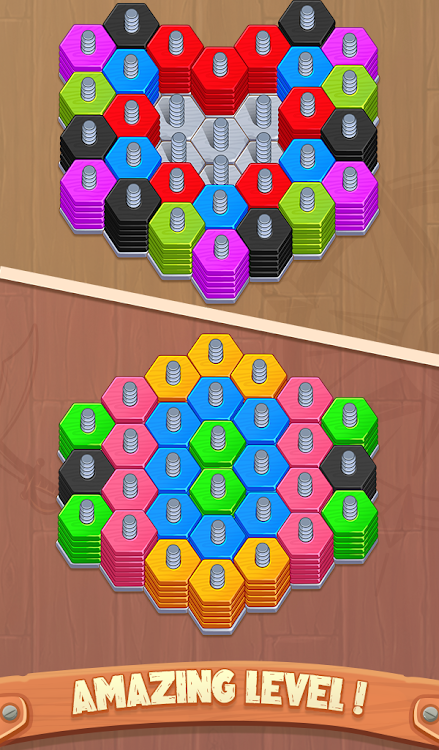 #4. Wood Nuts Sort - Screws Puzzle (Android) By: TechArts Games