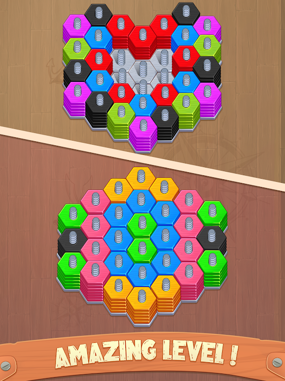 #8. Wood Nuts Sort - Screws Puzzle (Android) By: TechArts Games