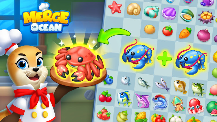 #6. Merge Ocean - Story & Cooking (Android) By: LinkDesks Daily Puzzle