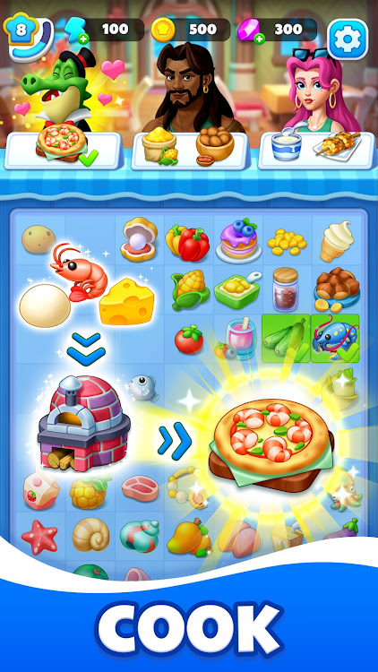 #9. Merge Ocean - Story & Cooking (Android) By: LinkDesks Daily Puzzle