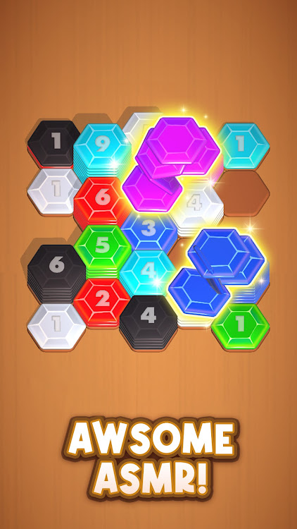 #3. Jewel Hexa Stack: Diamond Sort (Android) By: QUEEN CITY