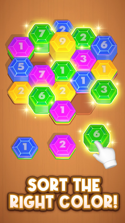 #4. Jewel Hexa Stack: Diamond Sort (Android) By: QUEEN CITY