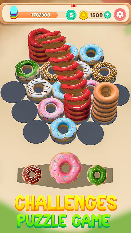 #5. Hexa Donut Sort Shuffle Game (Android) By: Swipe up games