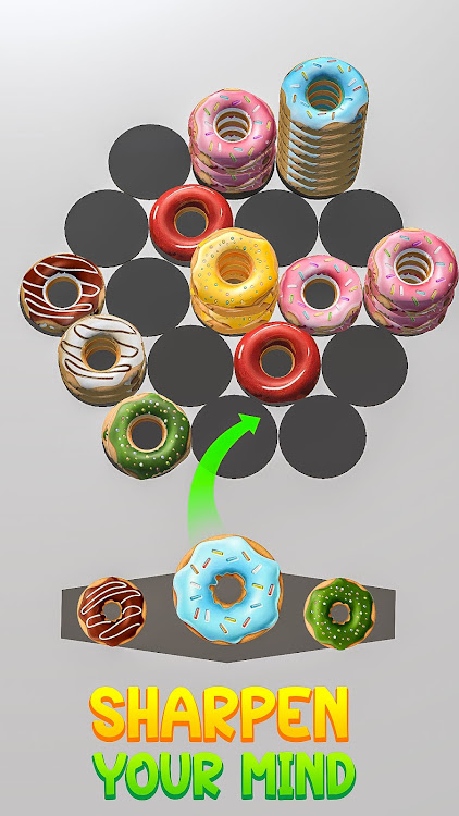 #6. Hexa Donut Sort Shuffle Game (Android) By: Swipe up games