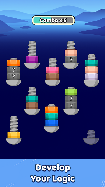 #6. Screw Sorting Quest (Android) By: Global Mobi App LC