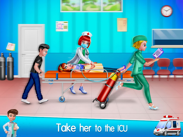 #10. Ambulance Doctor Hospital Game (Android) By: HAPPY TAPPY STUDIO