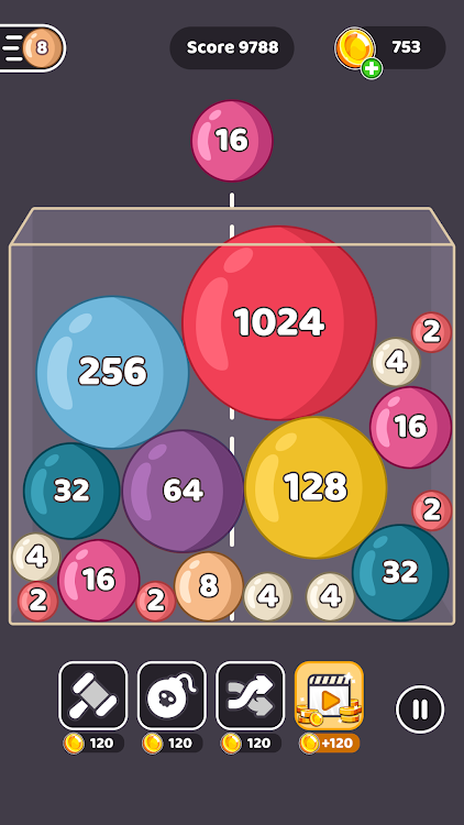 #2. 2048 Balls: Number Puzzle (Android) By: Unico Studio