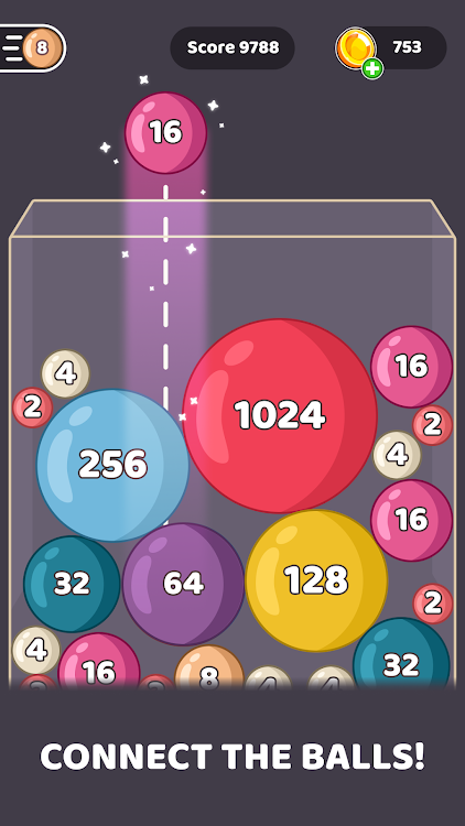 #5. 2048 Balls: Number Puzzle (Android) By: Unico Studio