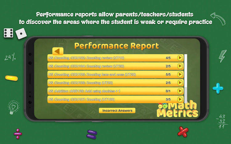 #7. MathMetrics: practice, diagnos (Android) By: LinkedUpLearning