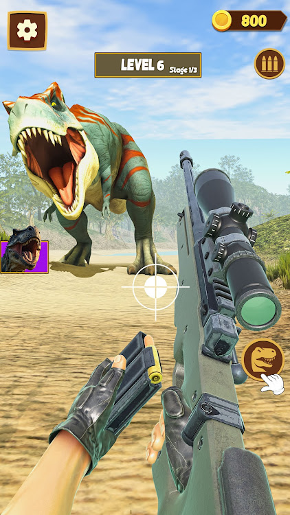 #5. Dinosaur Hunting King Sim Game (Android) By: Fusion Games Studio