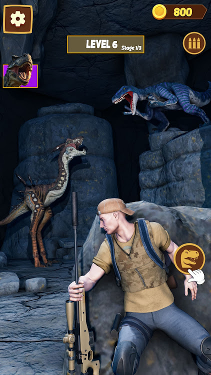 #8. Dinosaur Hunting King Sim Game (Android) By: Fusion Games Studio