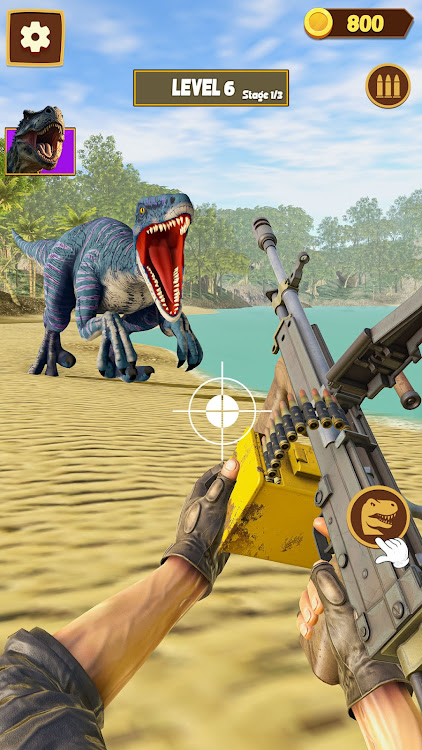 #10. Dinosaur Hunting King Sim Game (Android) By: Fusion Games Studio