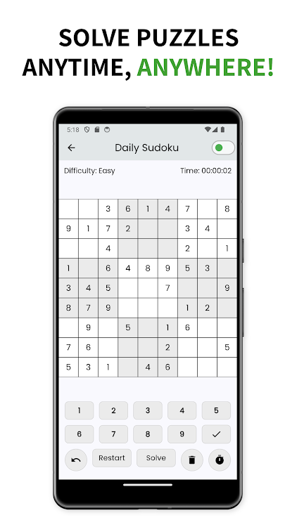 #3. Daily Sudoku - Classic Puzzles (Android) By: Thulo Technology