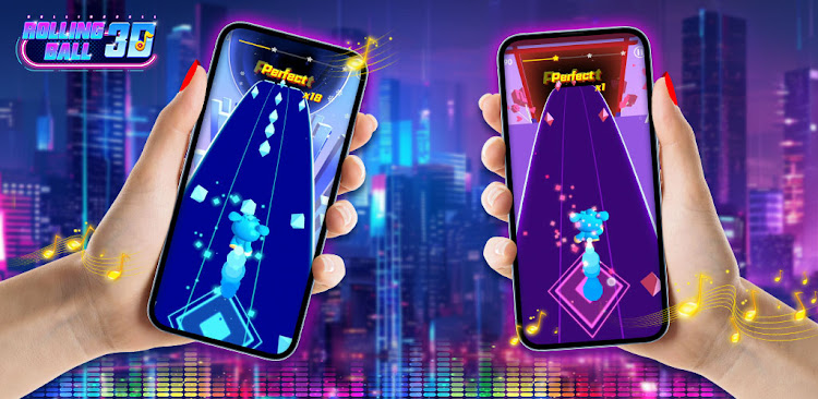 #8. Cyber Rolling Music Ball Game (Android) By: Three Cookers Game