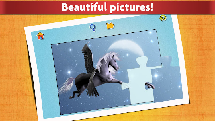 #5. Unicorn Jigsaw Puzzle Kids (Android) By: App Family Kids - Games for boys and girls