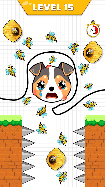 #2. Save The Dog - Dog vs Bee Game (Android) By: Game Shome Studio