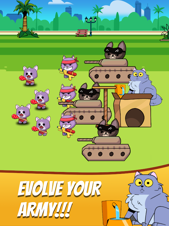 #8. Paws of War: Cats vs Dogs (Android) By: FERA Games - Idle Simulator Tycoon Games