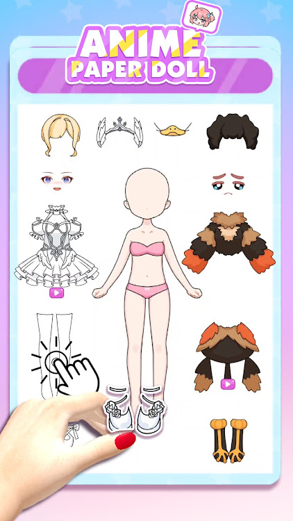 #8. Anime Paper Doll DIY: Dress Up (Android) By: 31 Dress up Games