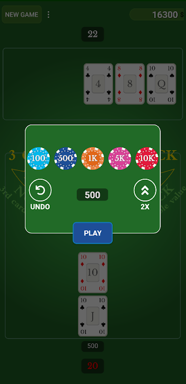 #3. 3 Cards Blackjack (Android) By: Božidar Petrović