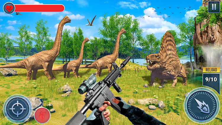 #2. Wild Real Dinosaur Hunter Game (Android) By: Game Skills