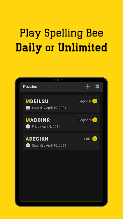 #3. Spelling Bee Word Puzzles (Android) By: Brain & Games