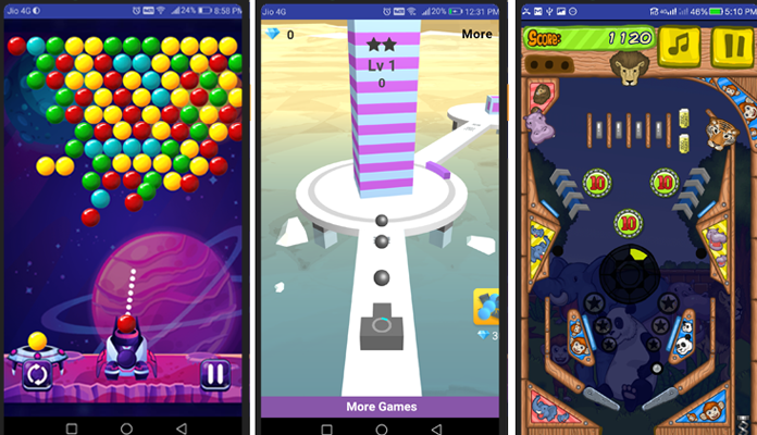 #9. Play 50 games :All in One app (Android) By: Video news & apps