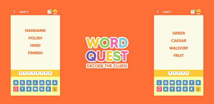 #8. Word Quest - Decode the Clues! (Android) By: Eggies