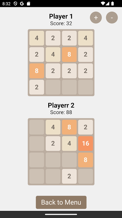 #2. 2048 Two Players (Android) By: BMZTUDIOS