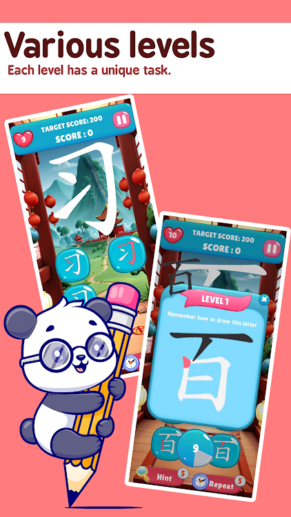 #5. CharaQuest-Chinese Characters (Android) By: Brila UK