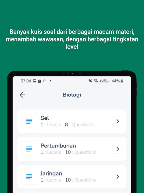 #7. Kuis Pengetahuan. Trivia Game (Android) By: Edulab Bio